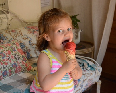Grignan - Greta Enjoying her Ice Cream1